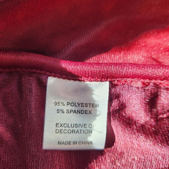 Women's Sparkly Velvet Cascade Hem Size 2X Burgundy Dressy Sequined Evening‎ - Picture 5 of 7